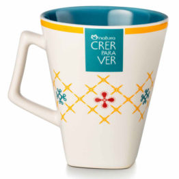 Caneca de Cerâmica Azul Crer Para Ver - 270ml