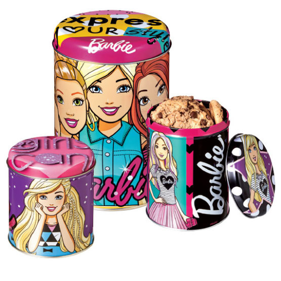Kit com 03 Latas Barbie Multiuso - Meninas