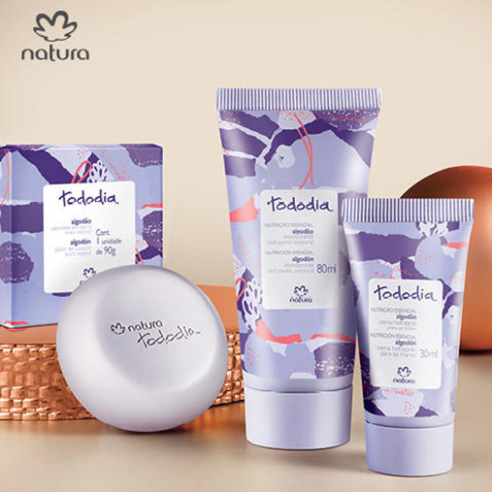 Kit Natura Tododia Algodão Sabonete Hidratante Creme