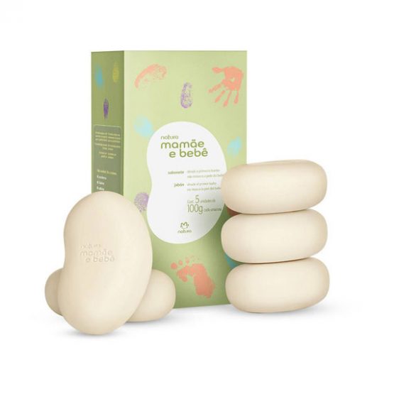 Sabonete Barra Vegetal Mamãe e Bebê 5un de 100g cada